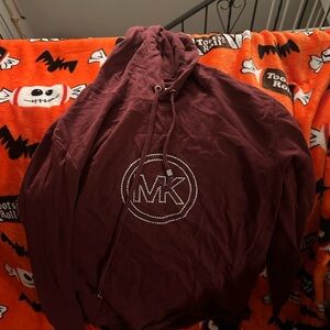 Michael Kors Maroon Rhinestone Hoodie